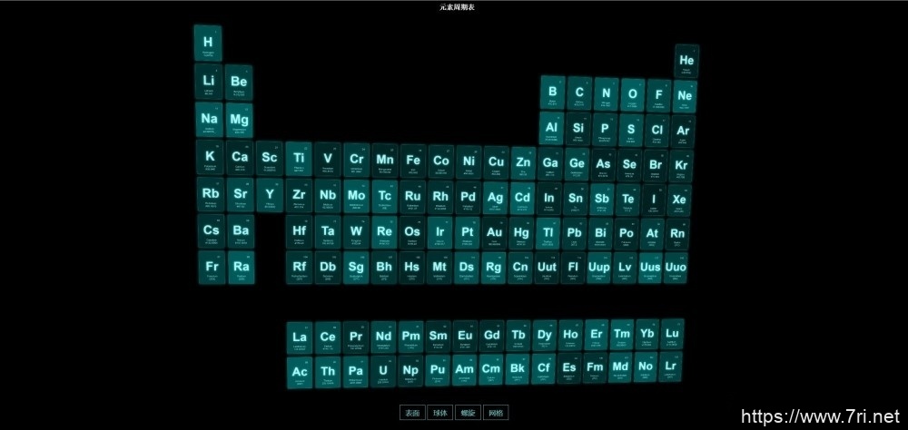 3D元素周期表html源码