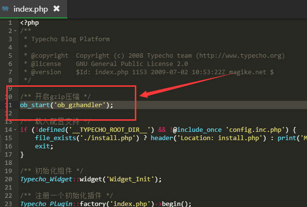 Typecho开启GZIP压缩 提高网页访问速度