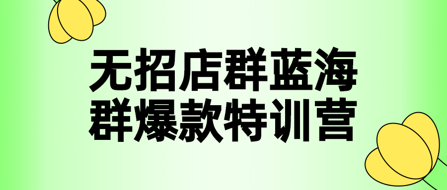 无招店群蓝海群爆款特训营