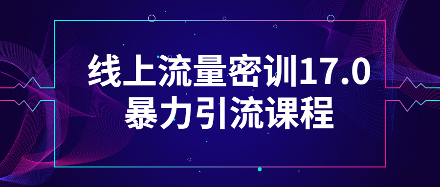 线上流量密训17.0暴力引流课程