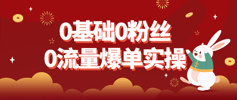 0基础0粉丝0流量爆单实操