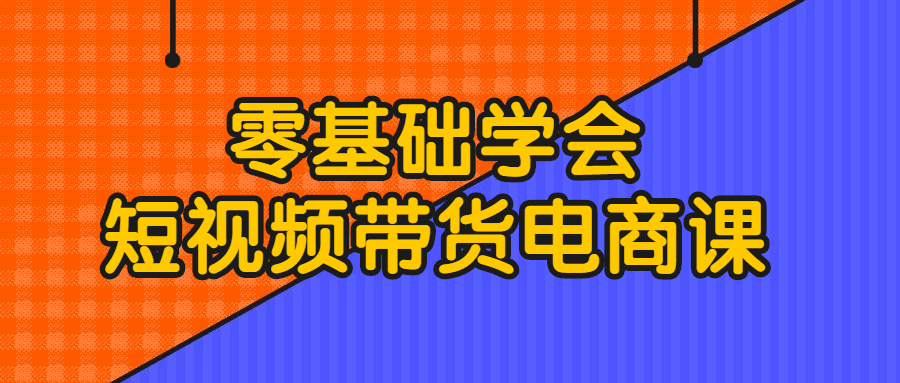 零基础学会短视频带货电商课