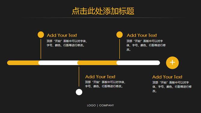 黑黄配色商务报告PPT模板