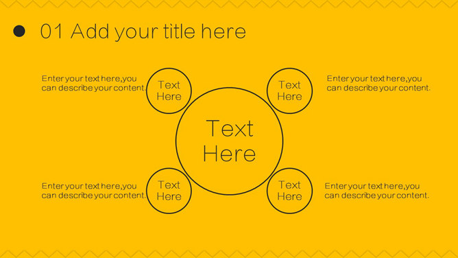 黄色纯文字线条极简PPT模板