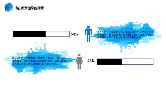 泼墨墨迹艺术效果PPT模板