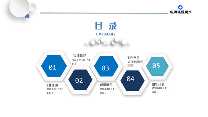 精美建行年终汇报总结PPT模板