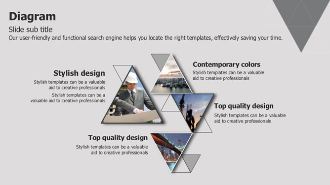 创意三角形排版建筑施工PPT模板