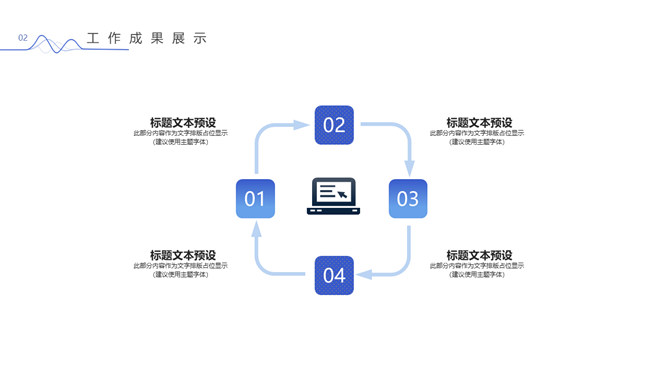 极简蓝色项目总结汇报PPT模板