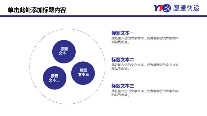 圆通快递专用工作总结PPT模板