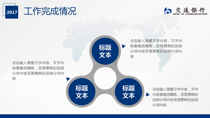 交通银行工作总结汇报PPT模板