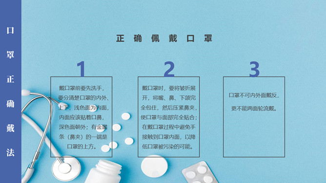 口罩佩戴知识科普PPT模板