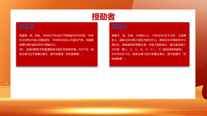 向共和国勋章英模学习PPT模板