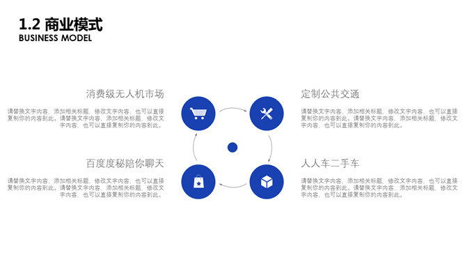 大气简约蓝色商务PPT模板