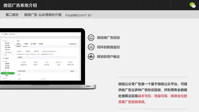 微信广告系统介绍PPT模板
