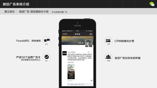 微信广告系统介绍PPT模板