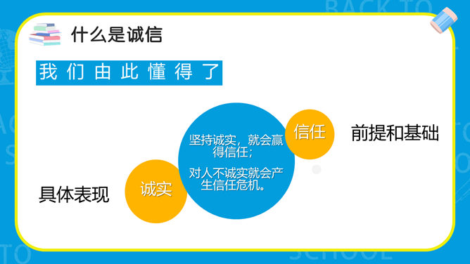 诚实守信诚信教育班会PPT模板