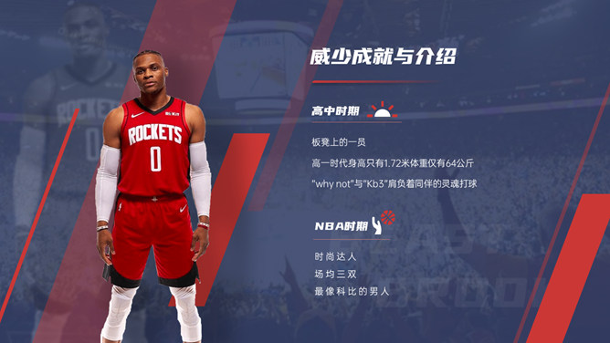 NBA篮球明星介绍PPT模板