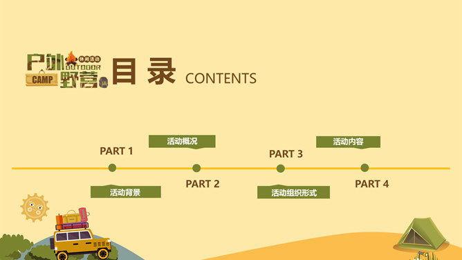 旅行户外野营露营活动策划PPT模板