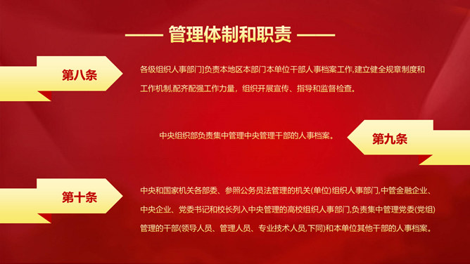 干部人事档案工作条例PPT模板