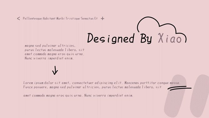 创意简约文字手绘设计感PPT模板