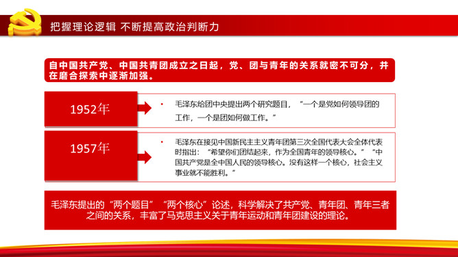 团员干部学习教育专题团课PPT模板