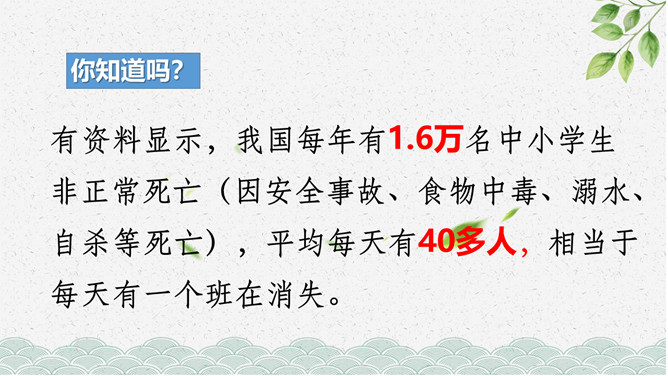 安全文明教育主题班会PPT模板