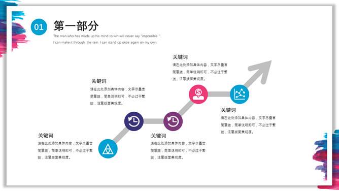 彩色水彩墨迹通用PPT模板