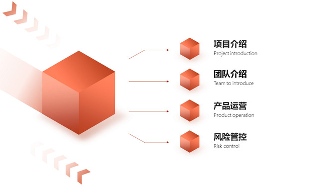 立方体科技风网络技术项目介绍PPT模板