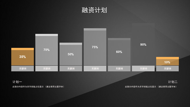 简约黑色三角几何通用PPT模板