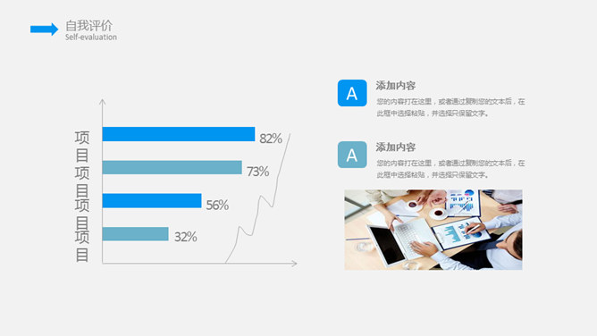 简约蓝色述职报告PPT模板