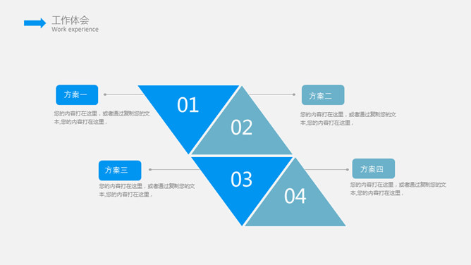 简约蓝色述职报告PPT模板