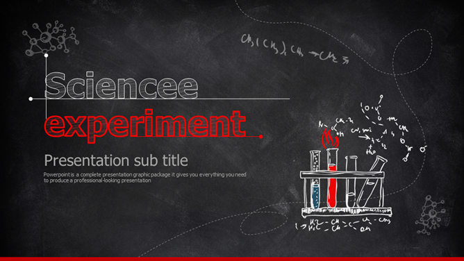 黑板手写粉笔字化学实验PPT模板