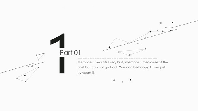 创意极简黑灰点线设计PPT模板