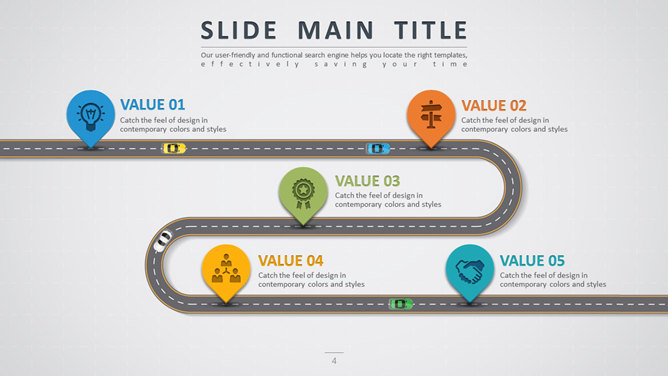 创意公路主题设计PPT模板
