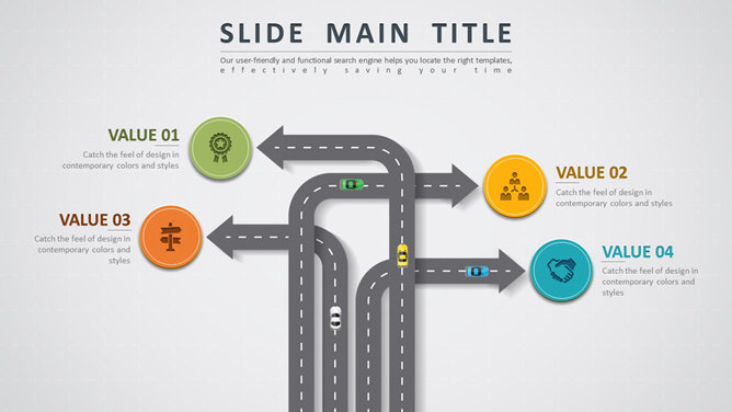 创意公路主题设计PPT模板
