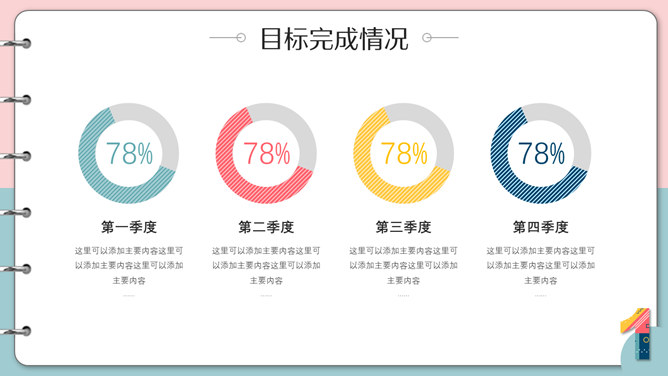 创意多彩孟菲斯笔记本PPT模板