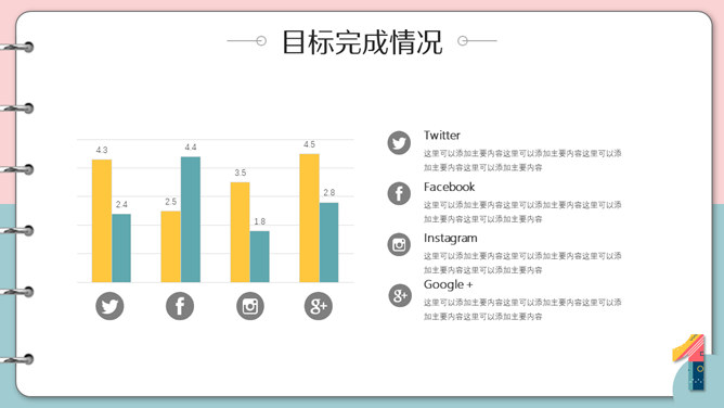 创意多彩孟菲斯笔记本PPT模板