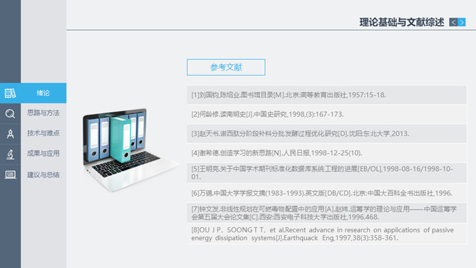 稳重侧边导航论文答辩PPT模板