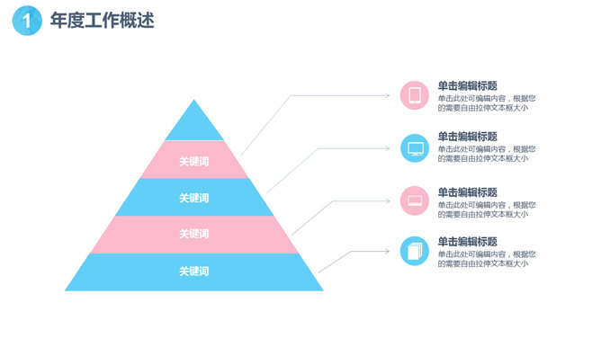 粉蓝年终工作总结汇报PPT模板