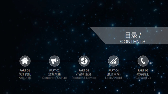 璀璨星空企业介绍宣传PPT模板
