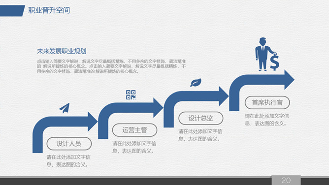 蓝色大学生职业生涯规划PPT模板