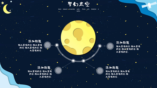 科幻儿童宇宙太空PPT模板