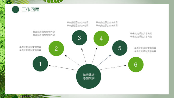 清新绿色植物总结汇报PPT模板