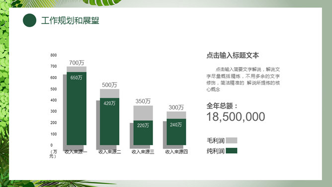 清新绿色植物总结汇报PPT模板