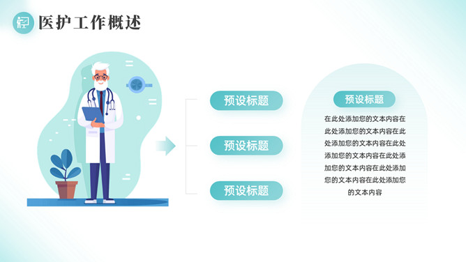 医生护士进修报告PPT模板