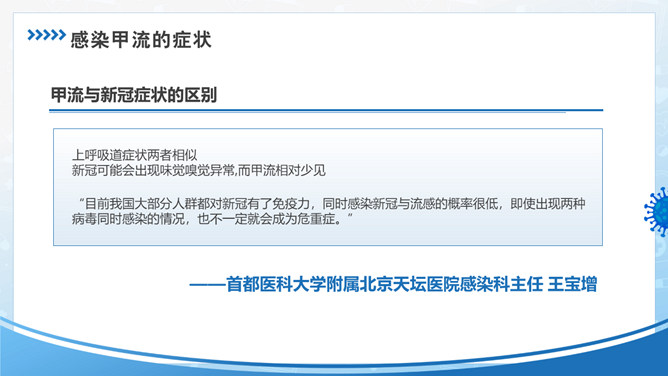 预防甲型流感病毒科普PPT模板
